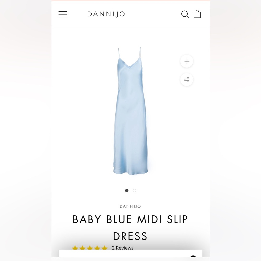 Baby blue, size extra small dannijo dress, midi length